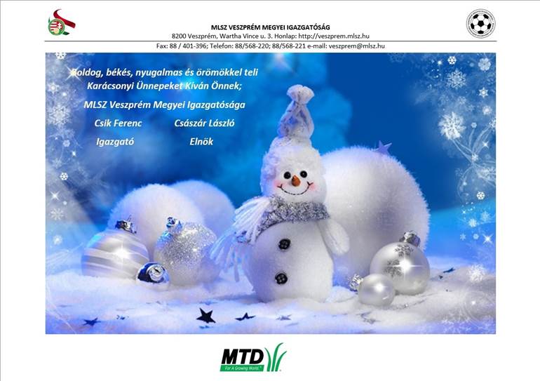 Boldog Karácsonyt kíván az MLSZ Veszprém Megyei Igazgatósága!